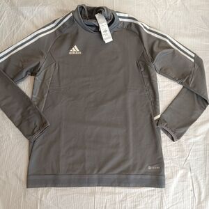 Adidas Gray Training Top with White Stripes